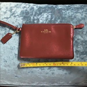 Authentic Metallic Cherry Coach Wristlet